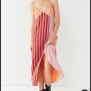 UO Ava High-Slit Midi Slip Dress